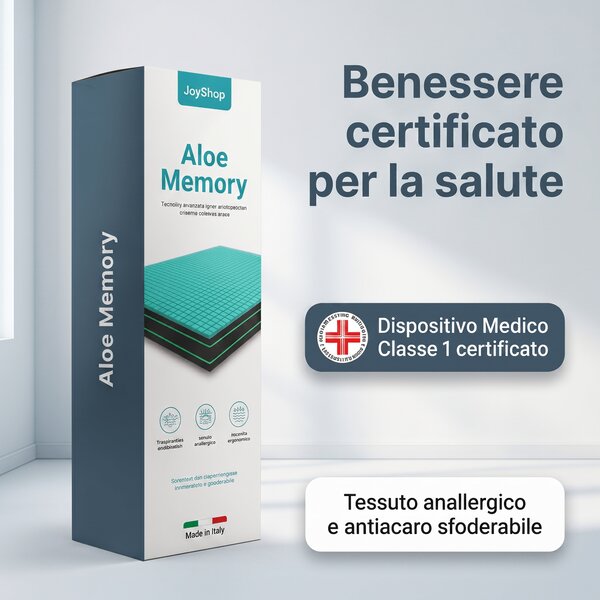 Materasso Memory Aloe Anatomico – 7 Zone, 24 cm, Alta Portanza | ALOE MEMORY 80x190 Singolo standard