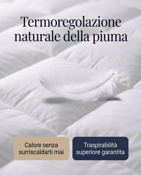 Topper Piuma d'Oca – Correttore Termoregolatore Invernale, 600 gr/m², 160x200 160x200