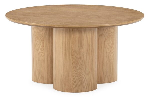 Tavolino da salotto rotondo di colore naturale con effetto rovere ø 80 cm Lua – MOME