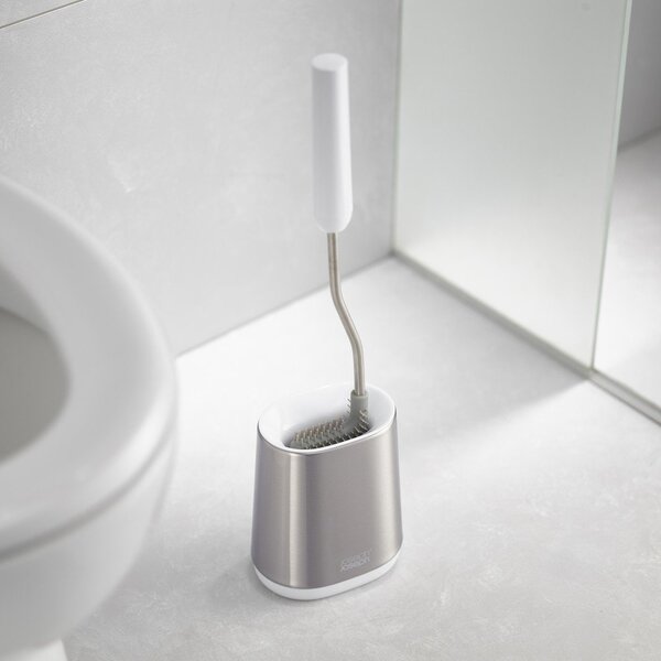 Scopino WC argentato in acciaio inox Flex – Joseph Joseph