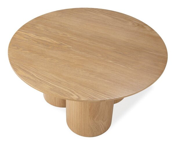 Tavolino da salotto rotondo di colore naturale con effetto rovere ø 80 cm Lua – MOME