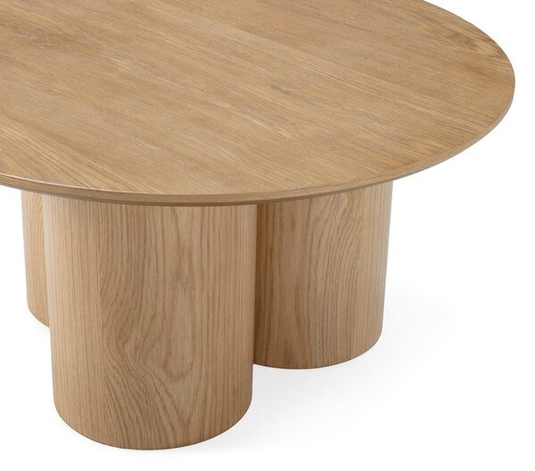 Tavolino da salotto rotondo di colore naturale con effetto rovere ø 80 cm Lua – MOME