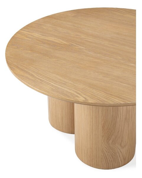 Tavolino da salotto rotondo di colore naturale con effetto rovere ø 80 cm Lua – MOME