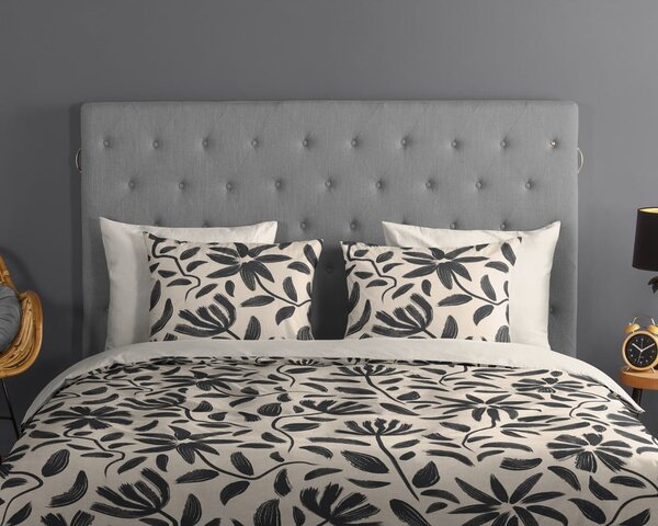 Set copripiumino e federa nero/beige in cotone per letto singolo ed esteso 140x220 cm Emilia – Good Morning