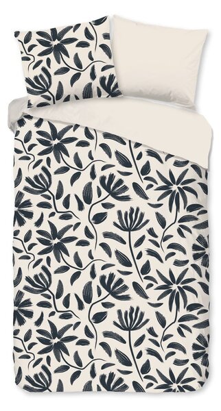 Set copripiumino e federa nero/beige in cotone per letto singolo ed esteso 140x220 cm Emilia – Good Morning