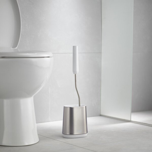 Scopino WC argentato in acciaio inox Flex – Joseph Joseph