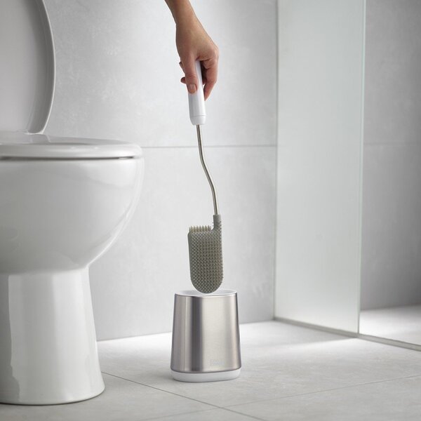 Scopino WC argentato in acciaio inox Flex – Joseph Joseph