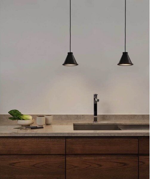 Lampada a sospensione Belid, Nero, Sala da pranzo, Metallo