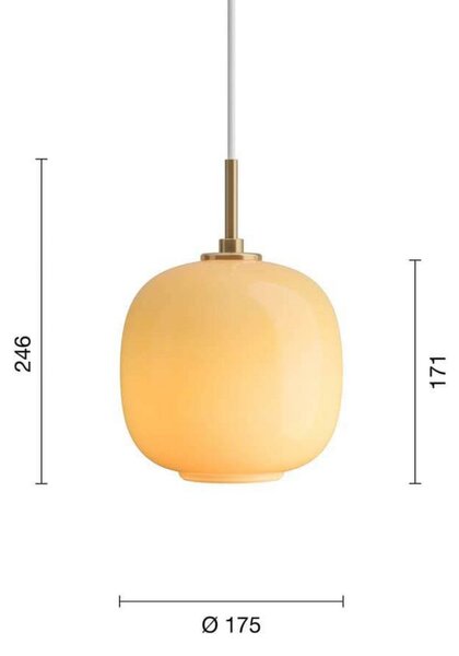 Lampada a sospensione Louis Poulsen, Arancione, Soggiorno, Vetro
