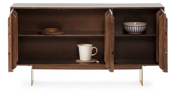 Cassettiera marrone in mango massiccio 145x76x40 cm Trisha – MOME