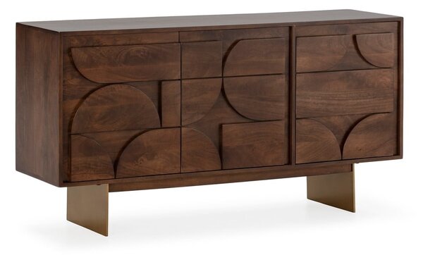Cassettiera marrone in mango massiccio 145x76x40 cm Trisha – MOME