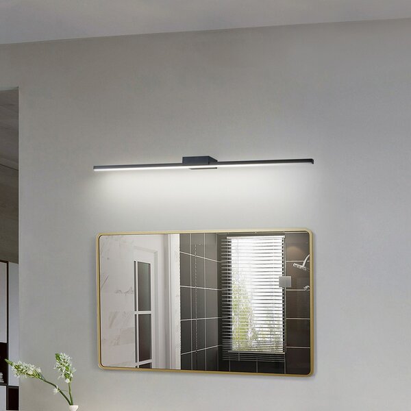Applique da parete Lucande, Kivana, Nero, Bagno, Alluminio, Moderno