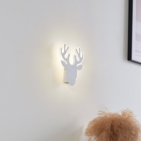 Applique da parete Lindby, Hirvi, Bianco, Sala da pranzo, Metallo, Moderno