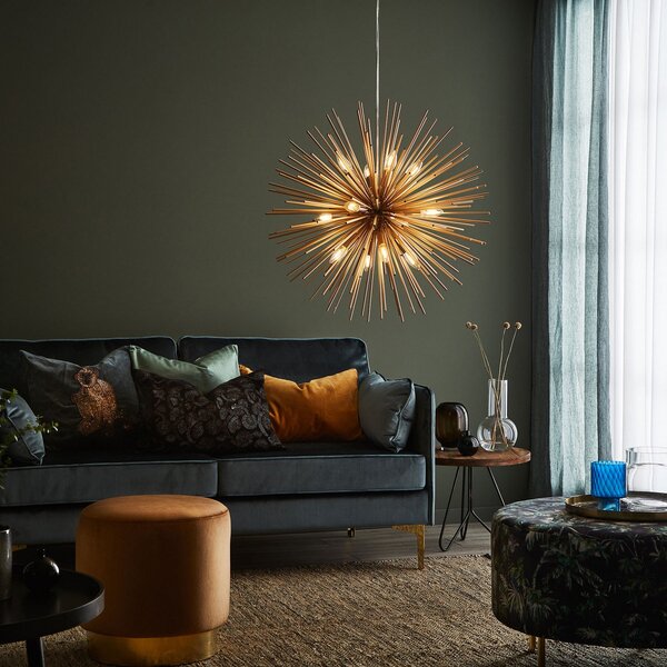 Lampada a sospensione Markslöjd, Soleil, dimmerabile, Dorato / Ottone, Soggiorno, Metallo