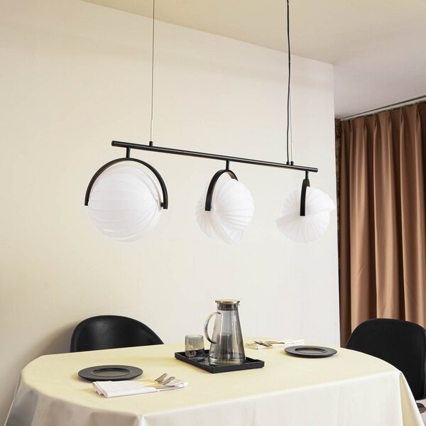 Lampada a sospensione Lucande, Helva, dimmerabile, Bianco, Soggiorno, Plastica, Scandinavo
