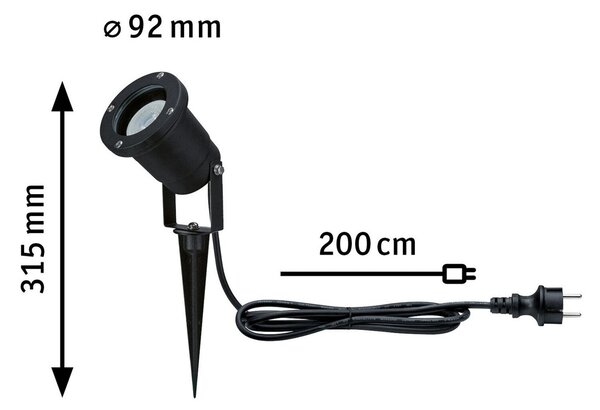 Lampade da esterno Paulmann, 94731, Nero, Metallo
