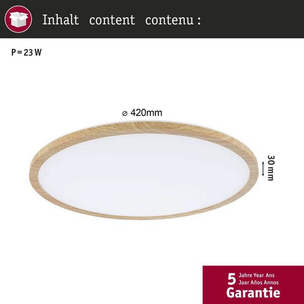 Plafoniera Paulmann, Atria Shine, Legno, Studio / Ufficio, Plastica, Moderno