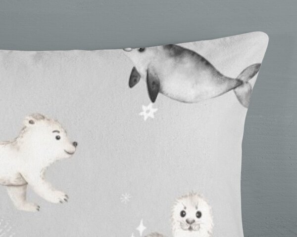 Biancheria da letto per bambini grigia in flanella per letto singolo 140x200 cm Cira – Good Morning