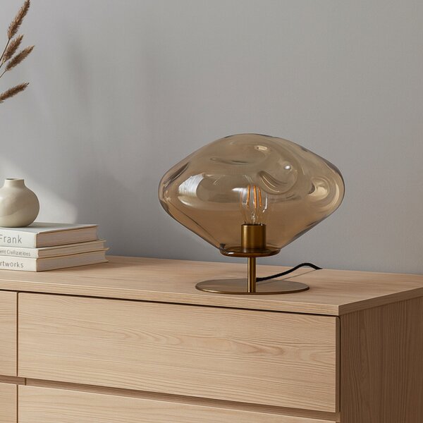 Lampade da tavolo Lindby, Lelia, Beige, Sala da pranzo, Vetro, Design
