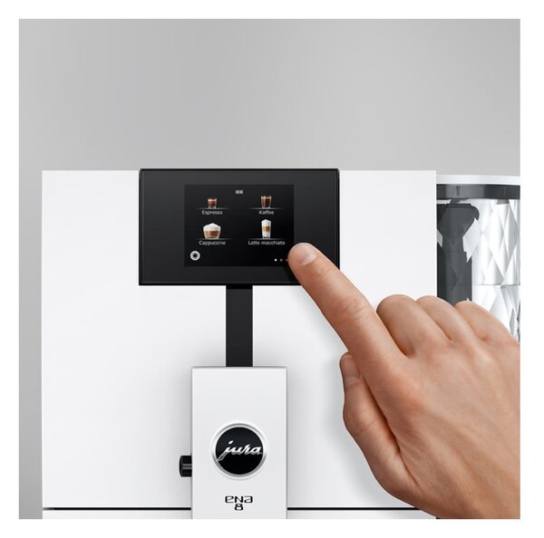 Jura ENA 8 Touch Full Nordic White Macchina Caffè Automatica 15 Funzioni 2 Erogatori Microschiuma