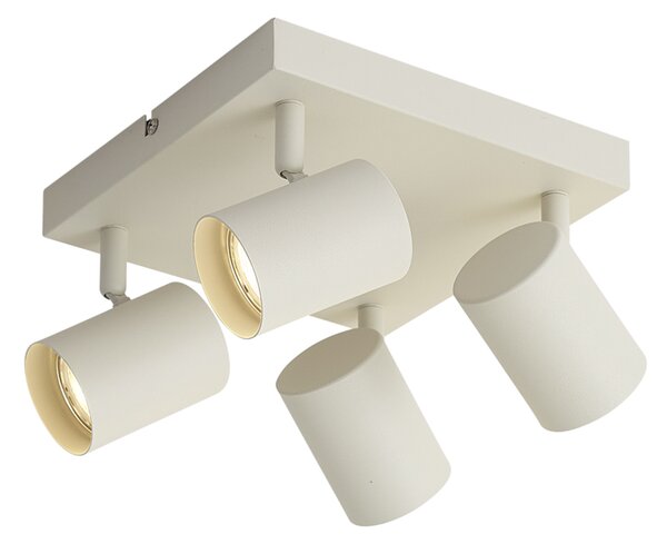 Plafoniera moderna beige a 4 luci regolabile - Jeana