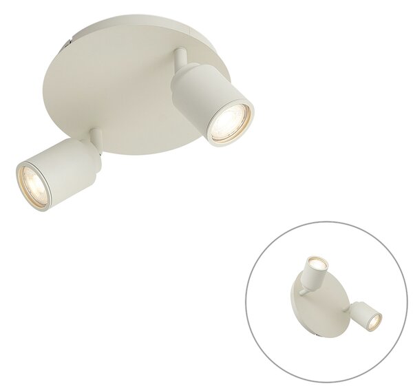 Faretto da bagno moderno beige 2 luci IP44 - Ducha
