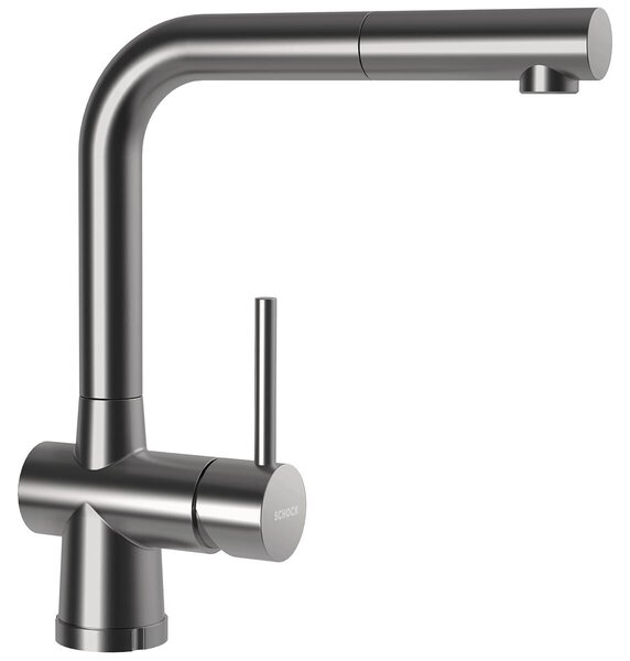 Miscelatore monocomando Schock Laios W, bocca estraibile, reversibile, alta pressione, acciaio inox massiccio (517125EDM)