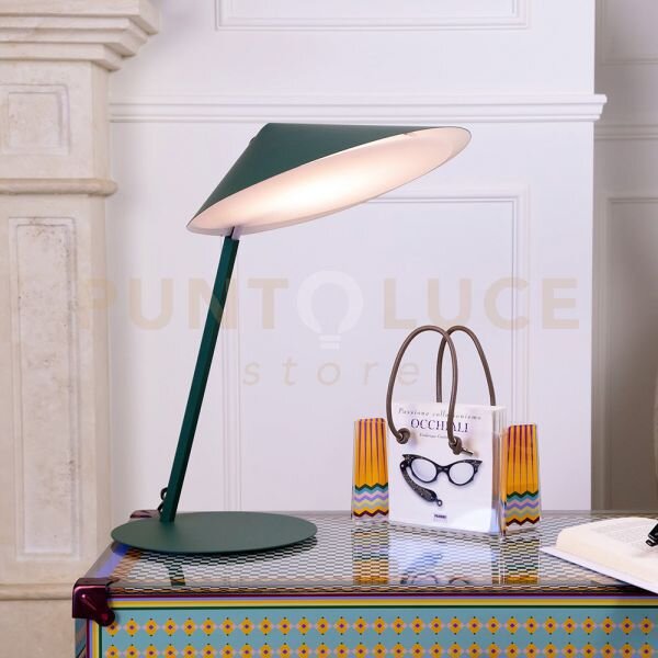 Lampada da tavolo gong work 1 luce attacco g9 verde