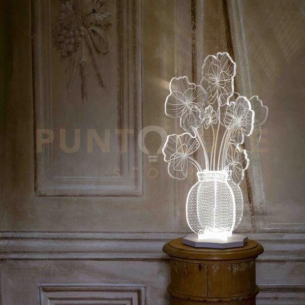 Lampada da tavolo margot rosa in cristallo acrilico decorato led 42