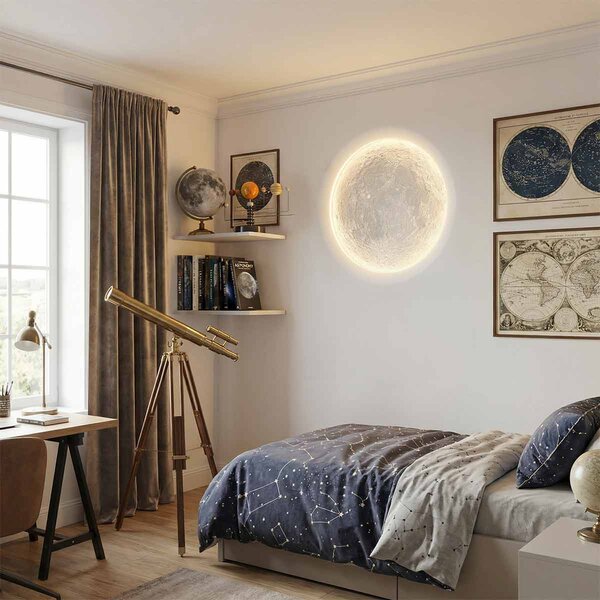 Lampada LED da incasso 175W Effetto Luna 60x60 cm in Gesso
