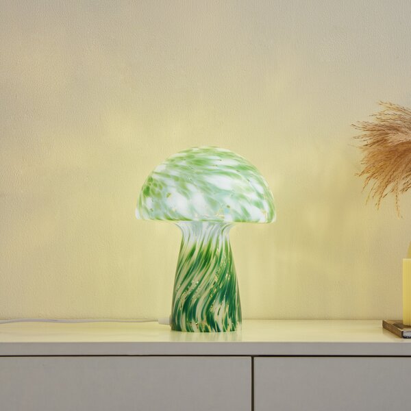 Lampade da tavolo Lindby, Hubi, Verde, Soggiorno, Vetro, Moderno