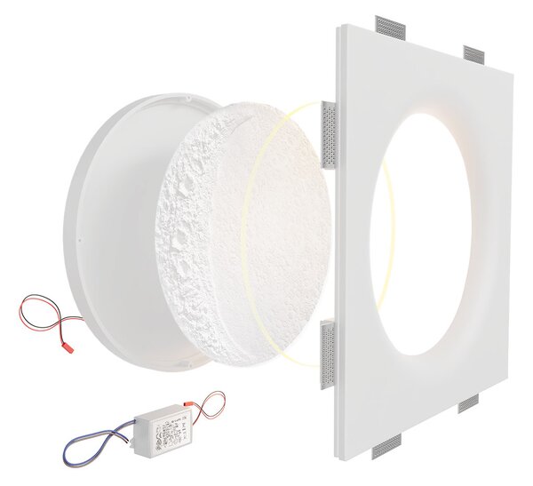 Lampada LED da incasso 175W Luna Crescente 60x60 cm in Gesso