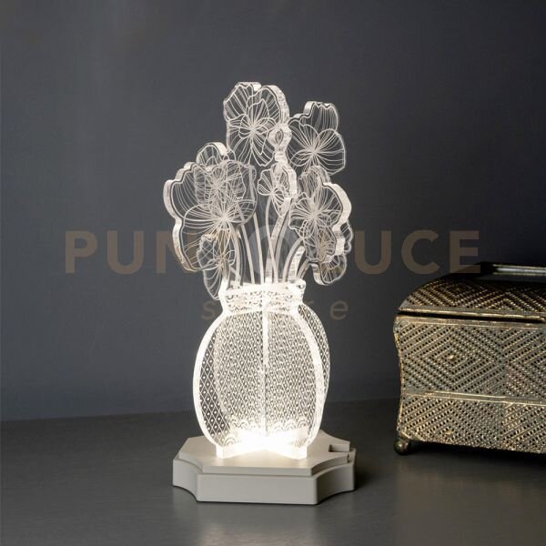 Lampada margot piccola wireless in cristallo acrilico trasparente d