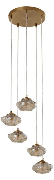 Lampada a sospensione Lindby, Piatra, dimmerabile, Trasparente, Soggiorno, Vetro, Moderno