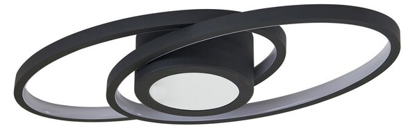 Plafoniera Lindby, Thalina, dimmerabile, Nero, Soggiorno, Metallo, Moderno