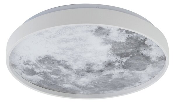 Plafoniera Lindby, Lune, Bianco, Soggiorno, Plastica, Moderno