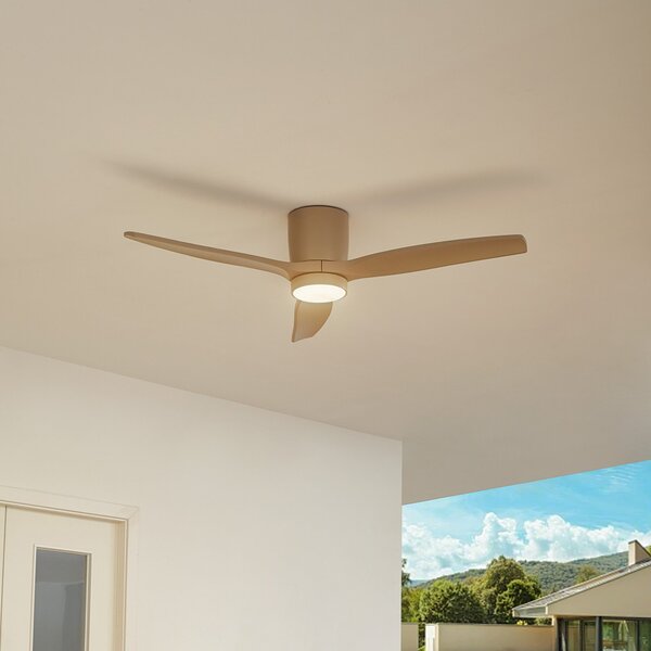 Sorin LED ventilatore da soffitto per esterni Beige - Lucande Lucande, Sorin, Beige, Soggiorno, Metallo, Moderno