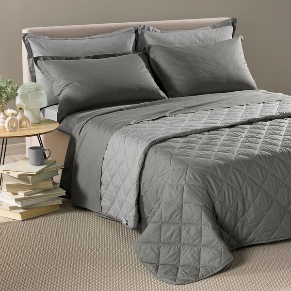 Copriletto Primaverile SINGOLO Vita Double GRIGIO Cotone Caleffi