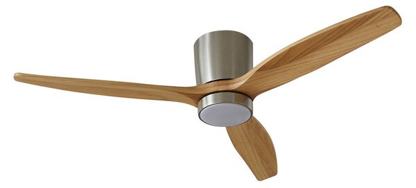 Faipari LED Ventilatore a soffitto Nikkel/Legno - Lucande Lucande, Faipari, Legno, Soggiorno, Legno, Moderno