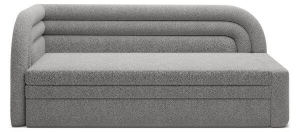 Divano grigio allungabile/con contenitore con penisola a sinistra e rivestimento in bouclé 223 cm Fabillo – ELTAP
