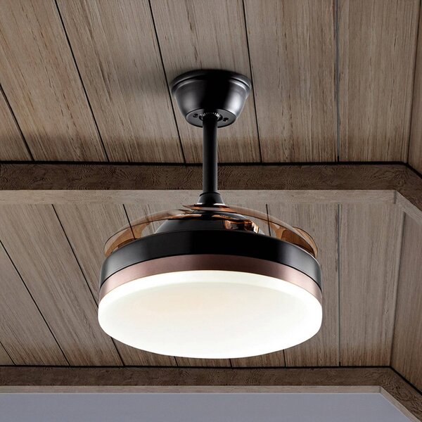 Schuller Valencia Ventilatore da soffitto LED Vento nero/bronzo/fumé Ø 90 cm silenzioso Vento, dimmerabile, Alluminio / Grigio / Zincato, Soggiorno / Sala da pranzo, Metallo, Moderno