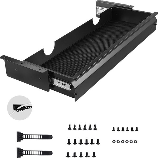 Cassetto sottobanco - Organizer per scrivania - 74 x 23,5 x 10,7 cm - Contenitore nascosto - Per tavoli sit-stand - Cassetto portamatite - Facile da montare