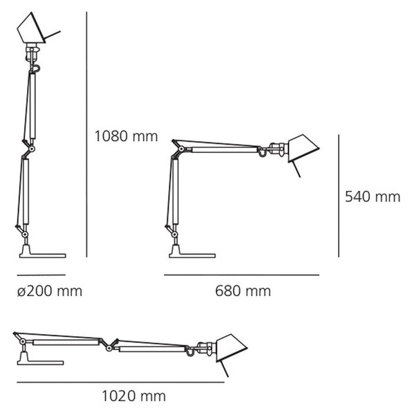 Lampade da tavolo Artemide, Tolomeo Mini, dimmerabile, Metallizzato, Soggiorno, Metallo, Design