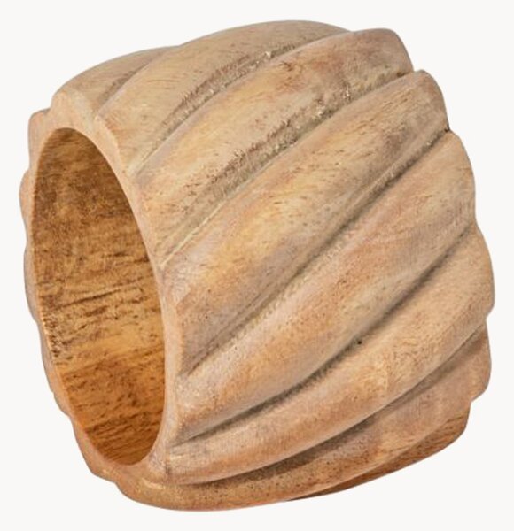 Set di 4 portatovaglioli in legno di acacia Round