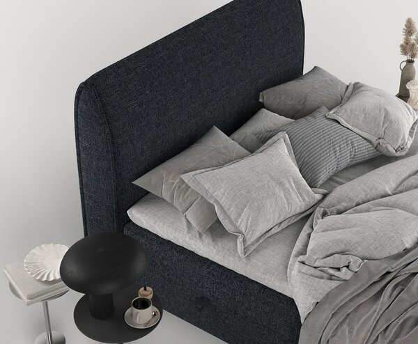 Letto boxspring nero con contenitore 140x200 cm Melba - Maison de Rêve