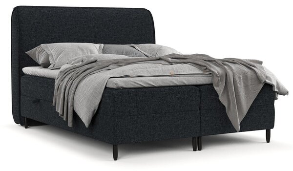 Letto boxspring nero con contenitore 140x200 cm Melba - Maison de Rêve