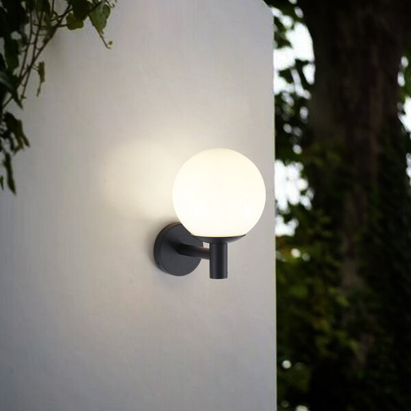 Lampade da esterno Lindby, Dangan, dimmerabile, Nero, Balcone, Vetro, Moderno