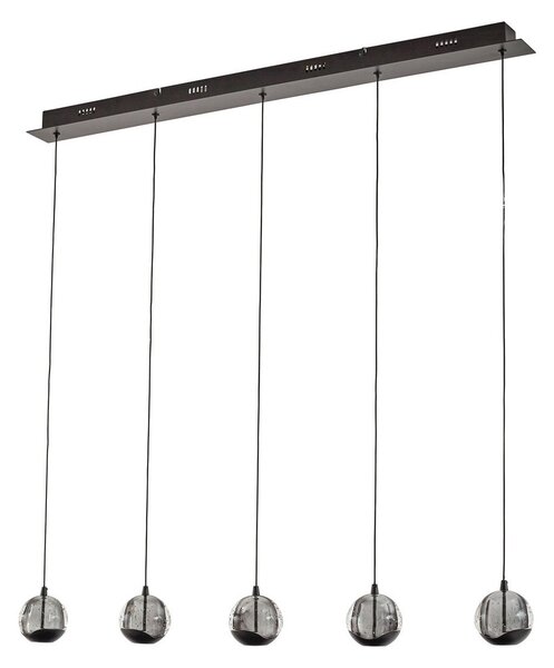 Lampada a sospensione Lucande, Hayley, Nero, Soggiorno, Vetro, Design