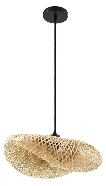 Lampada a sospensione Lindby, Eleane, dimmerabile, Legno, Soggiorno, Bambù, Campagna / rustico