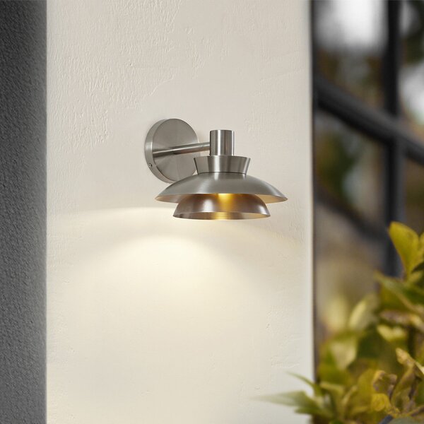 Lampade da esterno Lucande, Thais, dimmerabile, Metallizzato, Terrazza, Acciaio inossidabile, Moderno